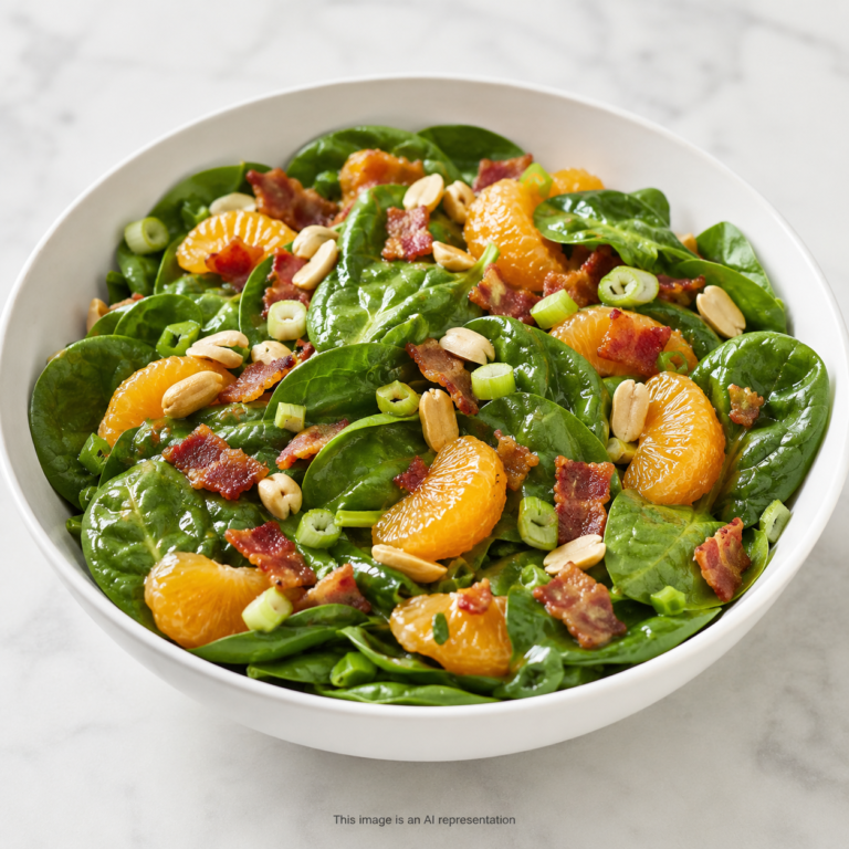 Spinach Salad with Sweet + Sour Dressing